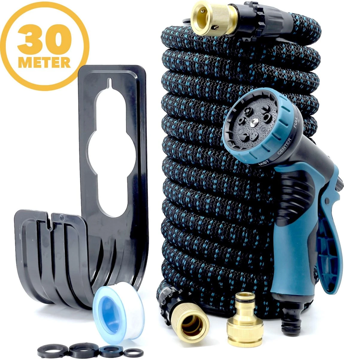 Complete Set Tuinslang Van 30 Meter Met Flexibel Ontwerp – Sproeikop Met 9 Standen – Licht In Gewicht & Makkelijk Opbergen – Uitrekbare Slang - 3 Complete Set Tuinslang Van 30 Meter Met Flexibel Ontwerp – Sproeikop Met 9 Standen – Licht In Gewicht & Makkelijk Opbergen – Uitrekbare Slang - - Afbeelding 3