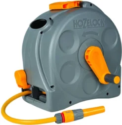 Hozelock Compact Enclosed Reel 2 In 1 - 25 Meter - Slangbox En Muurhaspel In één - Grijs -Tuingereedschaps Winkel 1173x1200