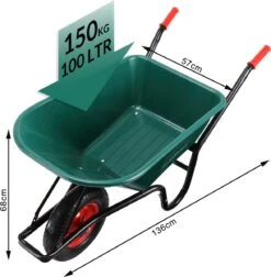 Gardebruk Kruiwagen 100 L - Kunststof Kuip – Tot 150KG Groen -Tuingereedschaps Winkel 1176x1200 4
