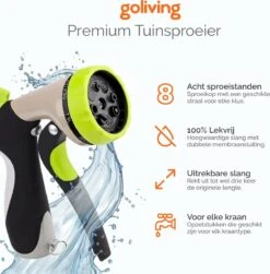 Goliving Tuinslang Flexibel - 30 Meter - Uitrekbare Tuinslang Sproeier - Tuinsproeier - Zwart - Acht Standen - Met Opbergtas -Tuingereedschaps Winkel 1180x1200 3
