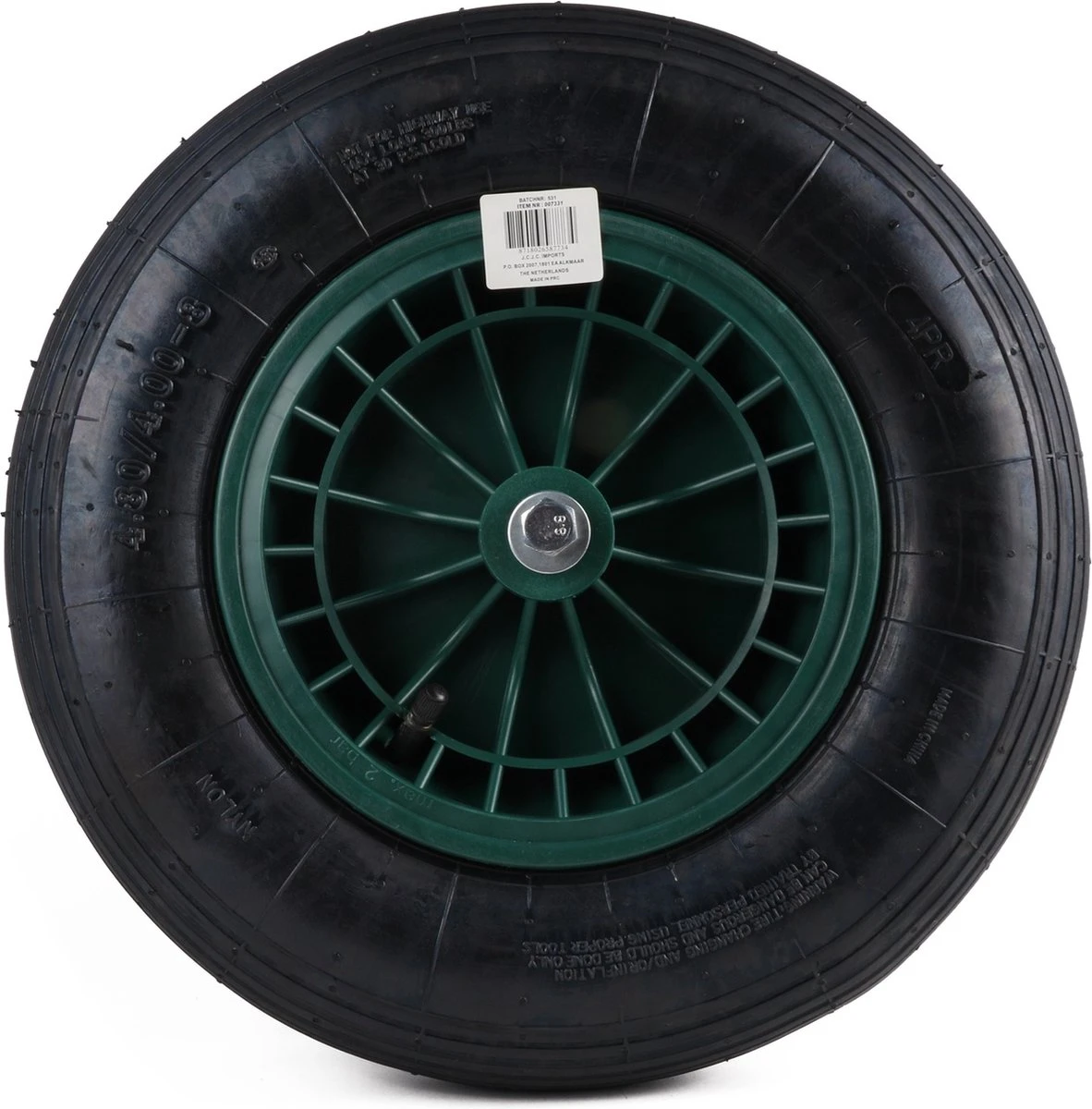 Kruiwagen Wiel 4.00 - 8 Luchtband Lijnprofiel - Asdiameter 20mm 8 Kruiwagen Wiel 4.00 - 8 Luchtband Lijnprofiel - Asdiameter 20mm - Afbeelding 8