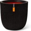 Capi Europe - Bloempot Bol Groove NL - 43x41 - Zwart - Voor Binnen En Buiten - KGVBL933