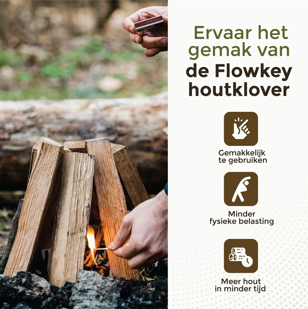 Flowkey® Houtklover XL - Houtsplijter Bijl - Houtkliever Kloofwig Gietijzer - Voor Hout & Aanmaakhout - Inclusief Gratis Hamer 4 Flowkey® Houtklover XL - Houtsplijter Bijl - Houtkliever Kloofwig Gietijzer - Voor Hout & Aanmaakhout - Inclusief Gratis Hamer - Afbeelding 4