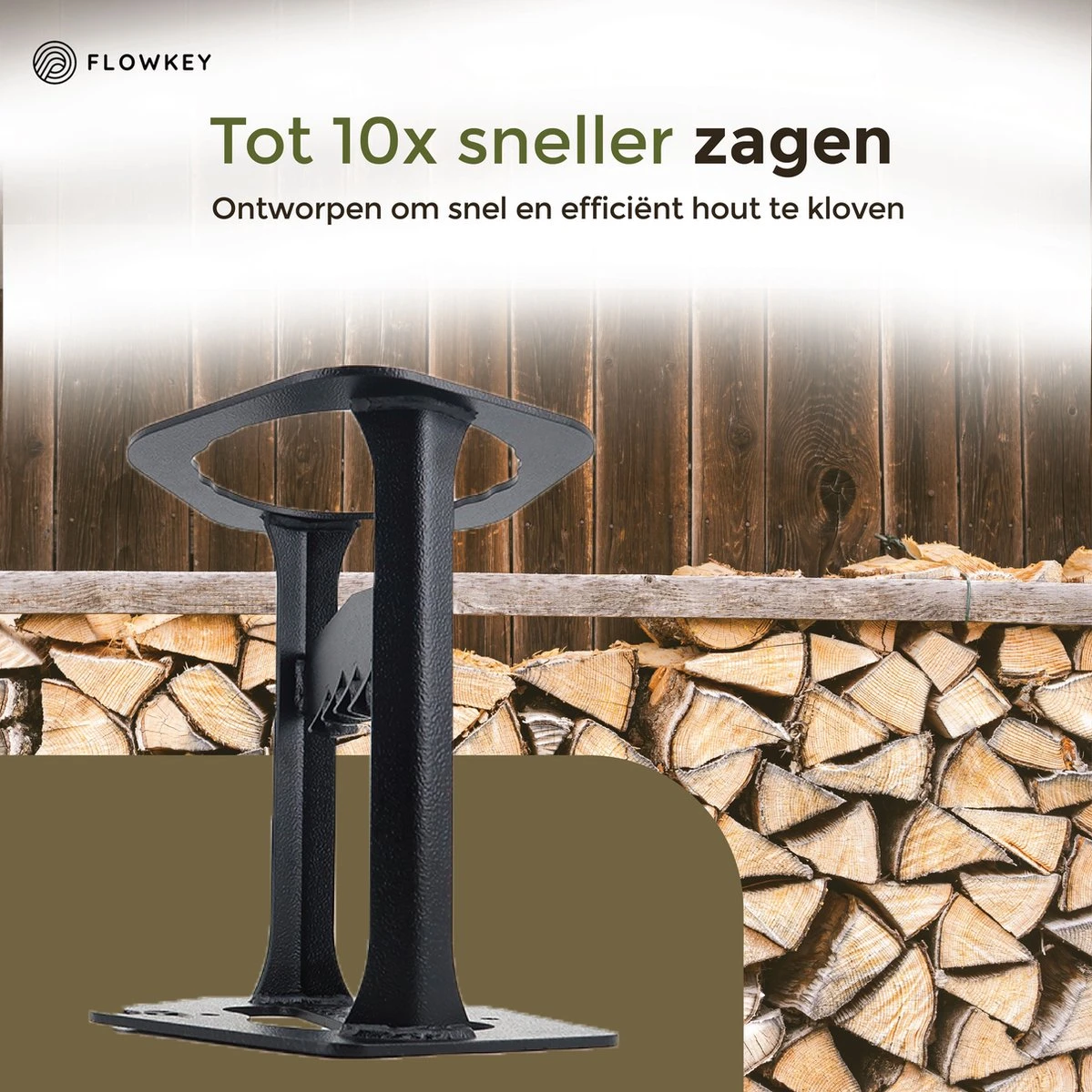 Flowkey® Houtklover XL - Houtsplijter Bijl - Houtkliever Kloofwig Gietijzer - Voor Hout & Aanmaakhout - Inclusief Gratis Hamer 3 Flowkey® Houtklover XL - Houtsplijter Bijl - Houtkliever Kloofwig Gietijzer - Voor Hout & Aanmaakhout - Inclusief Gratis Hamer - Afbeelding 3