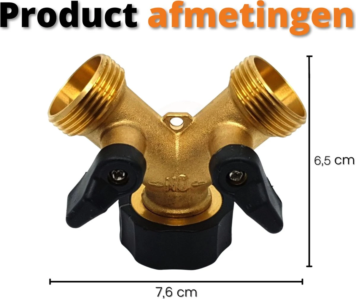 Horvitus Waterverdeler 2 Weg - Y Stuk Kraan Splitter - Voor Europese Kranen - Messing 2 Horvitus Waterverdeler 2 Weg - Y Stuk Kraan Splitter - Voor Europese Kranen - Messing - Afbeelding 2