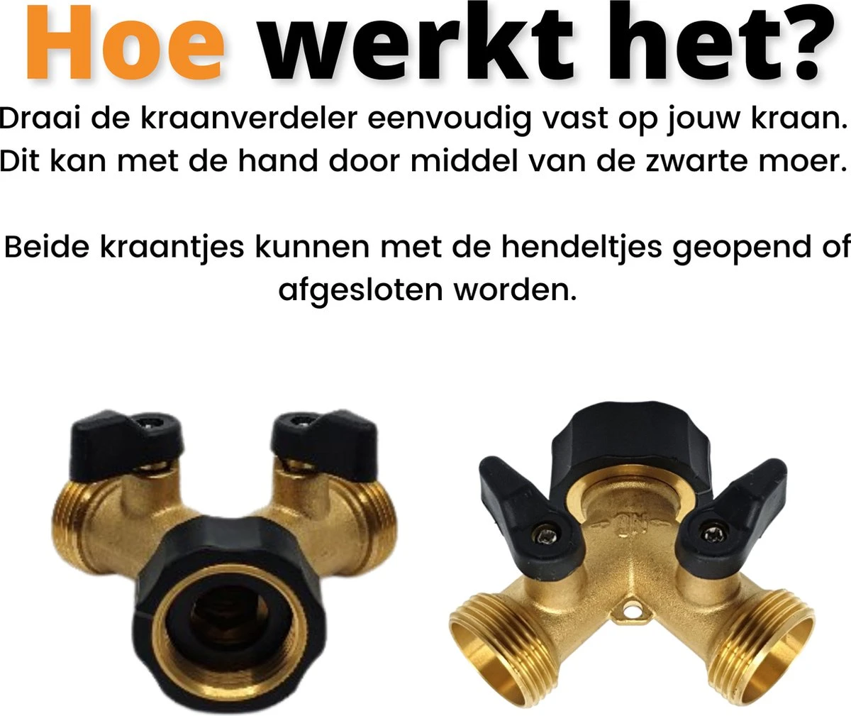 Horvitus Waterverdeler 2 Weg - Y Stuk Kraan Splitter - Voor Europese Kranen - Messing 3 Horvitus Waterverdeler 2 Weg - Y Stuk Kraan Splitter - Voor Europese Kranen - Messing - Afbeelding 3