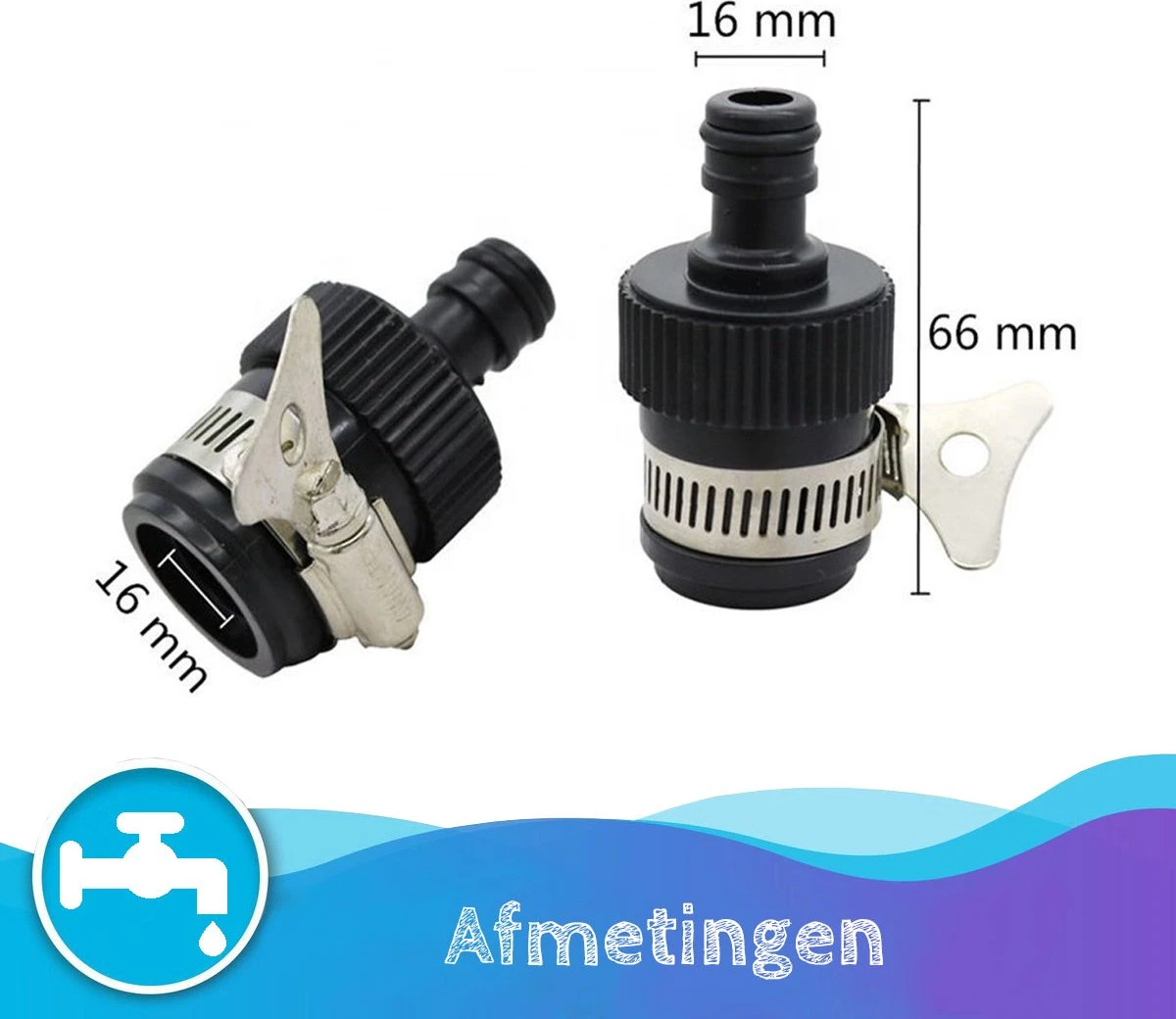 Summer Spark Universele Waterdief 14 – 20mm - Kraanstuk - Adapter Binnenkraan - Ook Geschikt Voor Gardena - Slangkoppeling 2 Summer Spark Universele Waterdief 14 – 20mm - Kraanstuk - Adapter Binnenkraan - Ook Geschikt Voor Gardena - Slangkoppeling - Afbeelding 2