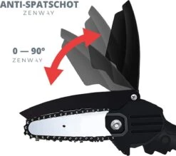 Zenway - Mini Kettingzaag - Snoeizaag - Kettingzaag - Kettingzaag Elektrisch Met 1 Accu- Inclusief Koffer - 1 Extra Accu - Zwart -Tuingereedschaps Winkel 1200x1064 1