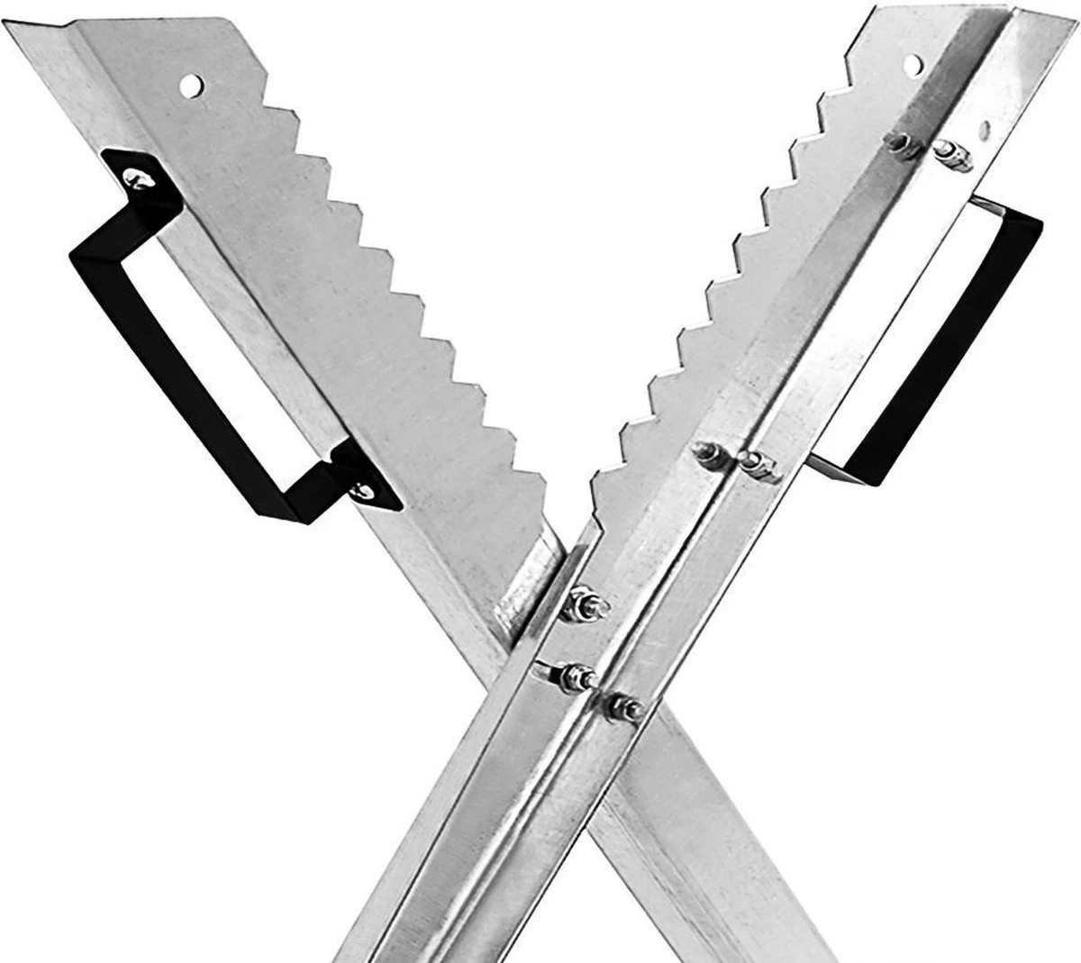 Merkloos Monzana Zaagbok - Metaal Opvouwbaar 83x81x88cm - Zilver 2 Merkloos Monzana Zaagbok - Metaal Opvouwbaar 83x81x88cm - Zilver - Afbeelding 2