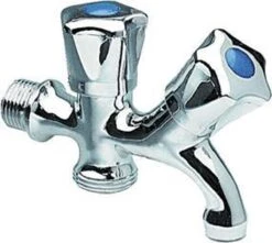 Dubbele Tapkraan Bonfix - 1/2" Muuraansluiting - 3/4" Onderaansluiting -Tuingereedschaps Winkel 1200x1073 2