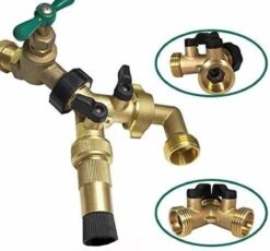 Y Stuk Kraan Splitter – Aanvoer Y Stuk Voor Wasmachine - Waterverdeler - Buitenkraan - Waterverdeler 2 Weg – Messing - -Tuingereedschaps Winkel 1200x1115