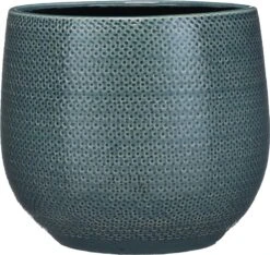 Mica Decorations Gabriel Bloempot - H20 X Ø25 Cm - Keramiek - Blauw