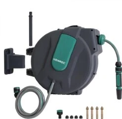 VONROC Automatische Slanghaspel – Incl. 25m Tuinslang, Aansluitslang, Spuitstuk, Koppelingen & Kraanaansluiting -Tuingereedschaps Winkel 1200x1170 6