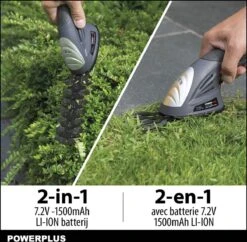 Powerplus POWEG4500 Gras-/Heggenschaar Accu - 7.2V - Snoeien En Knippen - Zwaardlengte 83/120mm - Mesafstand 8mm - Incl. 1,5Ah Accu En Lader - Haagschaar Voor Tuinonderhoud -Tuingereedschaps Winkel 1200x1177 1