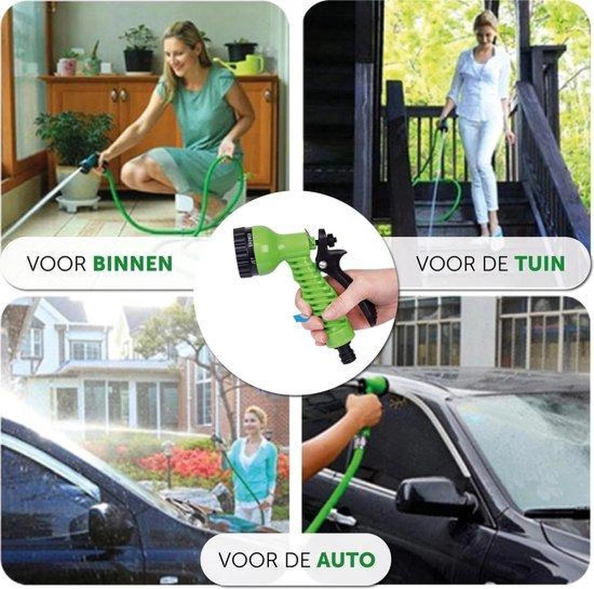 Merkloos Tuinslang - Tuinslag Flexibel - Tuinslag Flexibel 15M -15 Meter - Tuinslangen - Uitrekbaar - Met Koppelstuk - 7 In 1 Sproeikop 2 Merkloos Tuinslang - Tuinslag Flexibel - Tuinslag Flexibel 15M -15 Meter - Tuinslangen - Uitrekbaar - Met Koppelstuk - 7 In 1 Sproeikop - Afbeelding 2