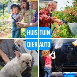 Strex Flexibele Tuinslang 15M Met Sproeikop - Uitrekbaar - Incl. Koppelingen, Ophanghaak & Opbergzak -Tuingereedschaps Winkel 1200x1200 1018