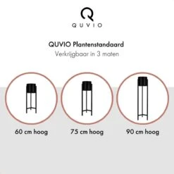 QUVIO Plantenstandaard Binnen - Inclusief Pot - Staande Plantenbak - Metaal - Bloempot - 22 X 22 X 60 Cm - Zwart -Tuingereedschaps Winkel 1200x1200 1098