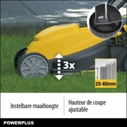 Powerplus POWXG6212T Elektrische Grasmaaier - Grasmachine Voor Kleine En Middelgrote Tuin - 1300W - Maaibreedte 320mm - Verstelbare Maaihoogte - 30L Opvangbak - Incl. Grastrimmer 250W -Tuingereedschaps Winkel 1200x1200 116
