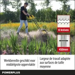 Powerplus POWXG72010 Tuinfrees - 1500W - Werkbreedte 450mm - Werkdiepte Max. 220mm - Incl. 6 Messen En Wielen -Tuingereedschaps Winkel 1200x1200 228