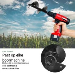 MaatWorkz - Grondboor - 25 CM - Boormachine - Bollenplanter - Moestuin - Palenboor - Boor - Tuin -Tuingereedschaps Winkel 1200x1200 279