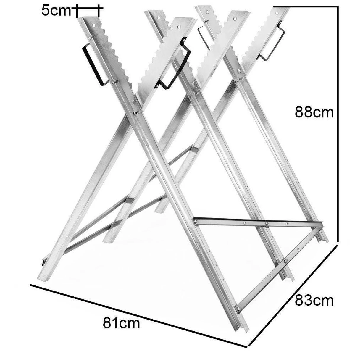Merkloos Monzana Zaagbok - Metaal Opvouwbaar 83x81x88cm - Zilver 7 Merkloos Monzana Zaagbok - Metaal Opvouwbaar 83x81x88cm - Zilver - Afbeelding 7