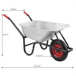 Gardebruk Kruiwagen 100L - Luchtband - 250kg Draagkracht Zilver -Tuingereedschaps Winkel 1200x1200 484