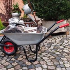 Gardebruk Kruiwagen 100L - Luchtband - 250kg Draagkracht Zilver -Tuingereedschaps Winkel 1200x1200 485