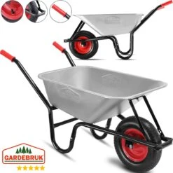 Gardebruk Kruiwagen 100L - Luchtband - 250kg Draagkracht Zilver -Tuingereedschaps Winkel 1200x1200 490