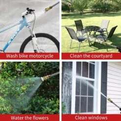 Merkloos Elektrische Accu-Hogedrukreiniger - 1.2mpa - Multifunctioneel Mondstuk - Draagbaar Oplaadbaar Snoerloos - Reinigingsspuitpistool - Met Rijke Accessoires - Voor Auto, Tuin, Terras, Raam - Zwart -Tuingereedschaps Winkel 1200x1200 606