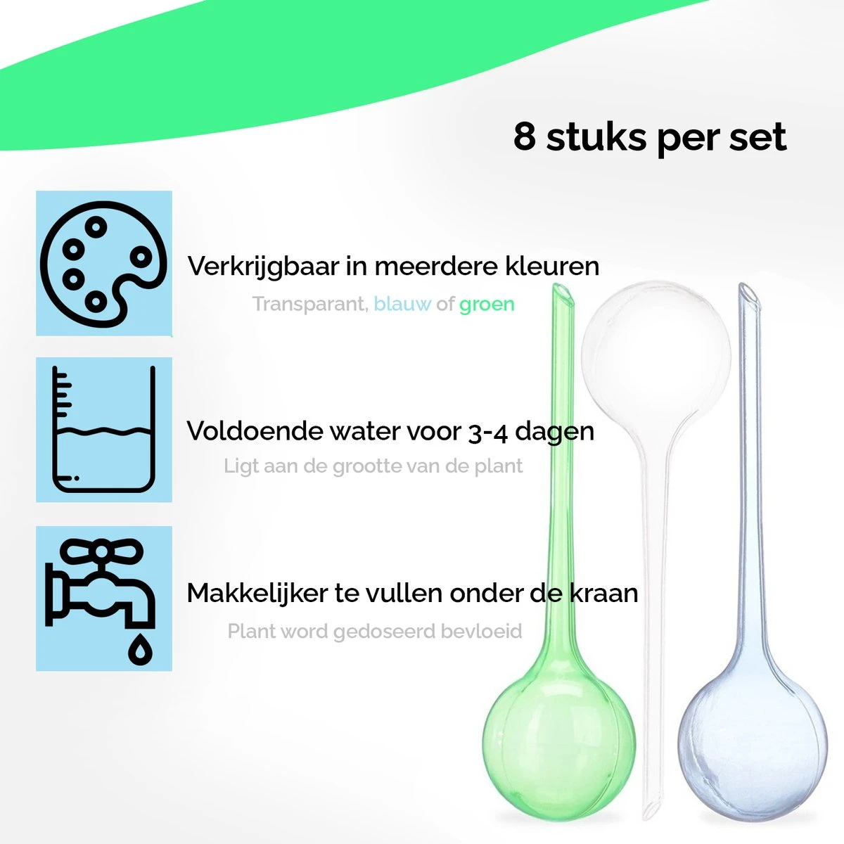 Waterdruppelaar Set Van 8 Stuks Voor Planten Transparant - Waterdruppelaar Voor Kamerplanten – Waterbol - Waterdruppelaar Voor Planten - Watergeefsysteem 2 Waterdruppelaar Set Van 8 Stuks Voor Planten Transparant - Waterdruppelaar Voor Kamerplanten – Waterbol - Waterdruppelaar Voor Planten - Watergeefsysteem - Afbeelding 2