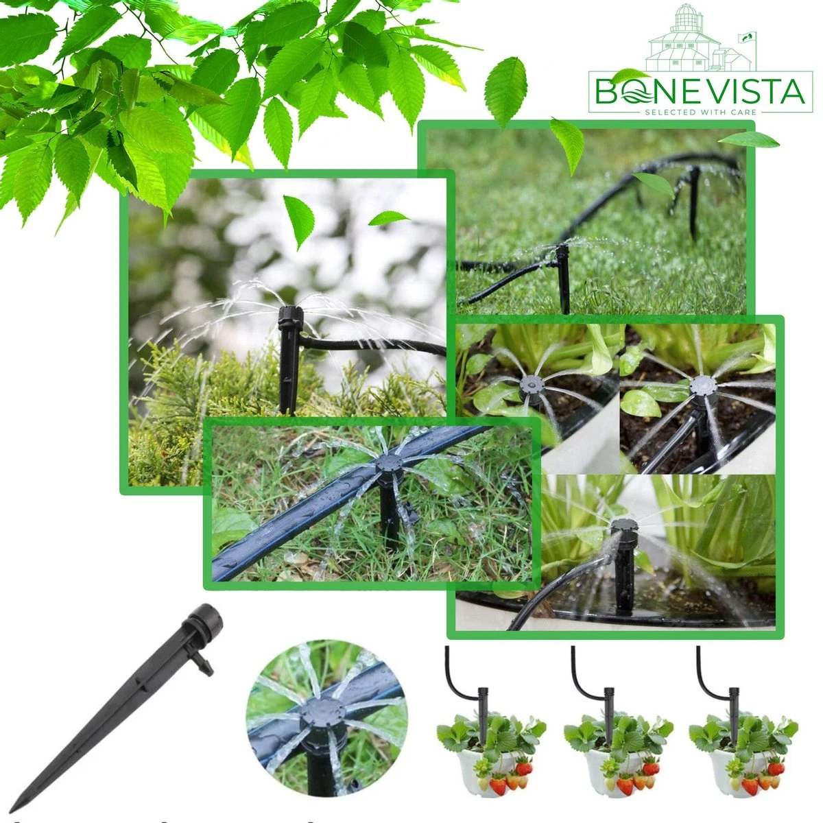 Bone Vista® 155 Stuks Water Druppelslang Irrigatiesysteem Tuin – Bewateringssysteem & Druppelsysteem 8 Bone Vista® 155 Stuks Water Druppelslang Irrigatiesysteem Tuin – Bewateringssysteem & Druppelsysteem - Afbeelding 8
