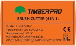 TIMBERPRO - Bosmaaier 2-in-1 - Benzine - Draad En Mes - 52 Cm³ - 3,0 PK. -Tuingereedschaps Winkel 1200x721 2