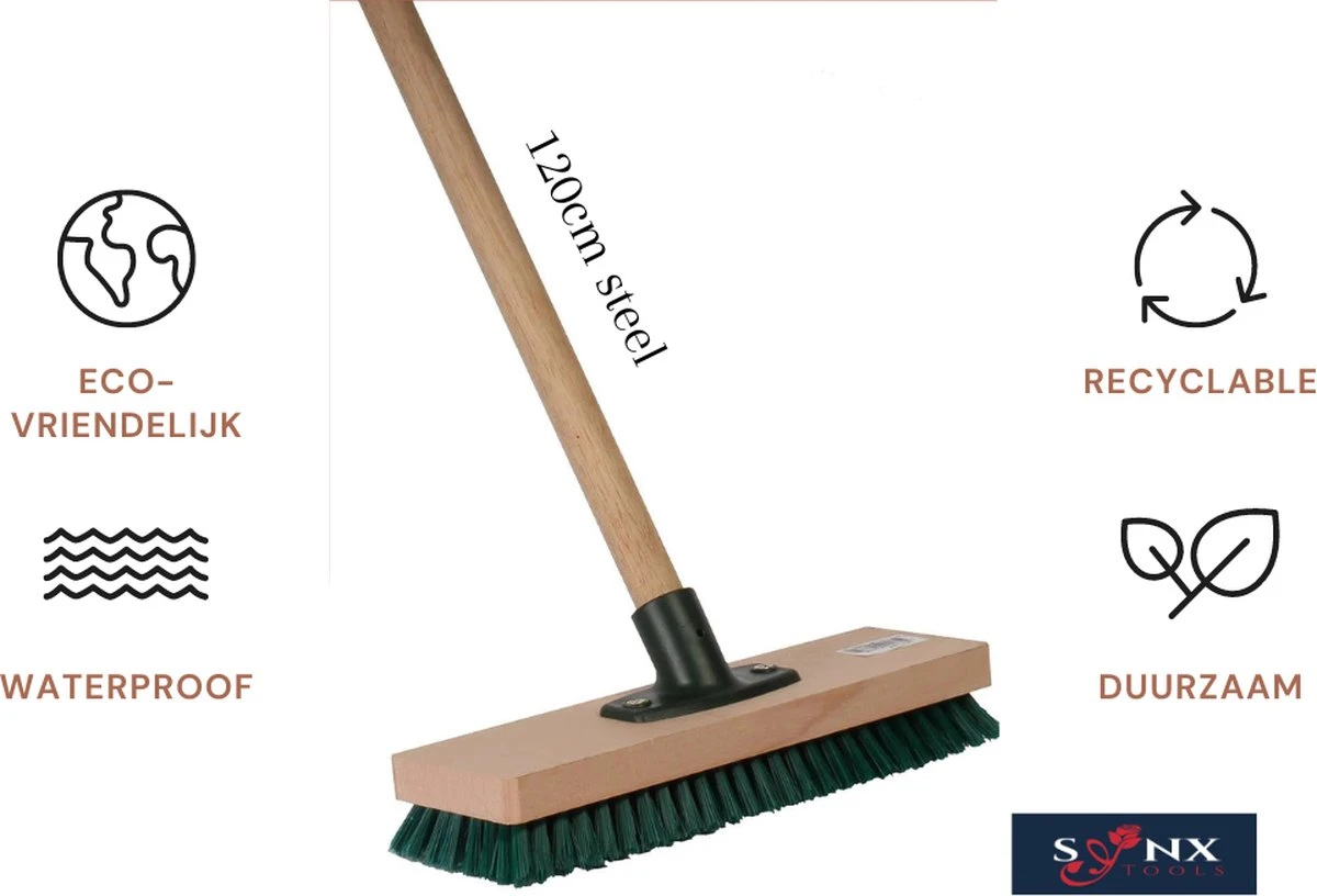 Synx Tools Tegelborstel 28cm - Mosbezem - Schrobbezem - Bezem - Mos - Onkruidborstel - Veger - Harde Borstel- Bezem Met Steel 120cm 1 Synx Tools Tegelborstel 28cm - Mosbezem - Schrobbezem - Bezem - Mos - Onkruidborstel - Veger - Harde Borstel- Bezem Met Steel 120cm