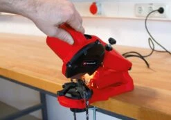 Einhell Kettingslijper GC-CS 85 E (85 W - 5500 /min - Slijphoekverstelling W. Schaal - Kettingspanner - Dieptebegrenzer Incl. Slijpschijf) -Tuingereedschaps Winkel 1200x839