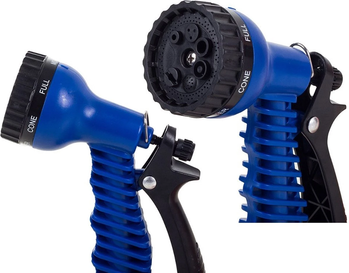 Uitrekbare Tuinslang Tot 15 Meter - Tuinsproeier Met 7 Verschillende Standen - Tuin Besproeien - Sproeikop - Blauw - Flexibel Elastisch 2 Uitrekbare Tuinslang Tot 15 Meter - Tuinsproeier Met 7 Verschillende Standen - Tuin Besproeien - Sproeikop - Blauw - Flexibel Elastisch - Afbeelding 2