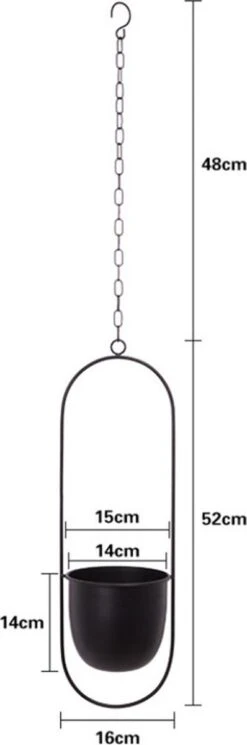 Be-Inspired® Hangende Bloempot Ovaal - Bloempot Binnen - Voor Hangplant – Plant Bloem Pot Met Opknoping – Plantenhanger - Plantenbak - Industrieel – Scandinavisch - Metaal - Zwart 12 Be-Inspired® Hangende Bloempot Ovaal - Bloempot Binnen - Voor Hangplant – Plant Bloem Pot Met Opknoping – Plantenhanger - Plantenbak - Industrieel – Scandinavisch - Metaal - Zwart -Tuingereedschaps Winkel 398x1200