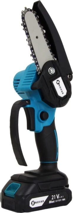 NovarGarden® Mini Kettingzaag NG1 - Met 2x Accu - Takkenzaag - Snoeizaag - Electrisch - Handzaag - Boomzaag - 21V -Tuingereedschaps Winkel 414x1200