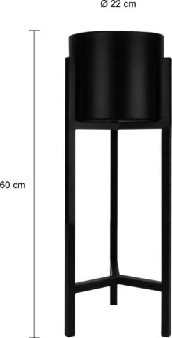 QUVIO Plantenstandaard Binnen - Inclusief Pot - Staande Plantenbak - Metaal - Bloempot - 22 X 22 X 60 Cm - Zwart -Tuingereedschaps Winkel 611x1200 4