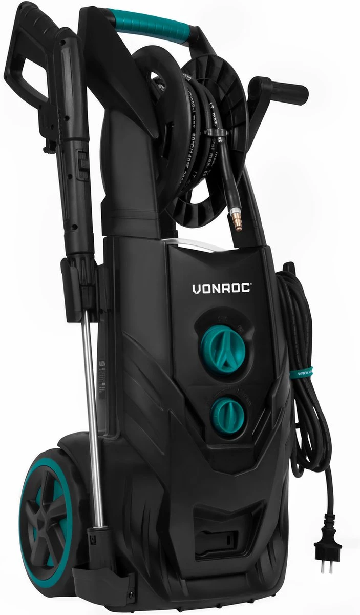VONROC PRO Hogedrukreiniger V25-2 – 2500W – 195 Bar – 468 L/h – Duurzame Inductiemotor – Incl. 8m Slang, Slanghaspel, Terrasreiniger, Reinigingstank En Meer 2 VONROC PRO Hogedrukreiniger V25-2 – 2500W – 195 Bar – 468 L/h – Duurzame Inductiemotor – Incl. 8m Slang, Slanghaspel, Terrasreiniger, Reinigingstank En Meer - Afbeelding 2