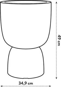 Elho Pure Coupe 35 - Bloempot Voor Binnen & Buiten - Ø 34.9 X H 49.0 Cm - Beige/Balanced Beige -Tuingereedschaps Winkel 843x1200 3