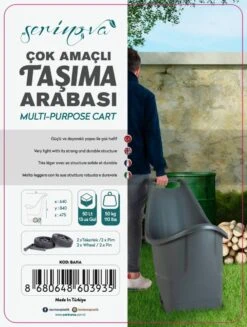 Kruiwagen Met Wielen Antraciet Tuintrolley Shoppingkar Bolderkar Max 50kg -Tuingereedschaps Winkel 907x1200 2