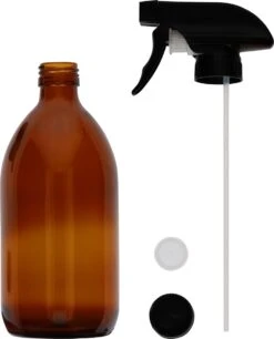 QUVIO Sprayfles - Spuitfles - Plantenspuit - Schoonmaak Spuit - Huishoudspray - Leeg/Hervulbaar - Kamerspray - Allesreiniger - Glazen Sprayflacon - Waterspuit - Kappersspuit - 500 Ml - Glas - Bruin - Zwart -Tuingereedschaps Winkel 969x1200 6